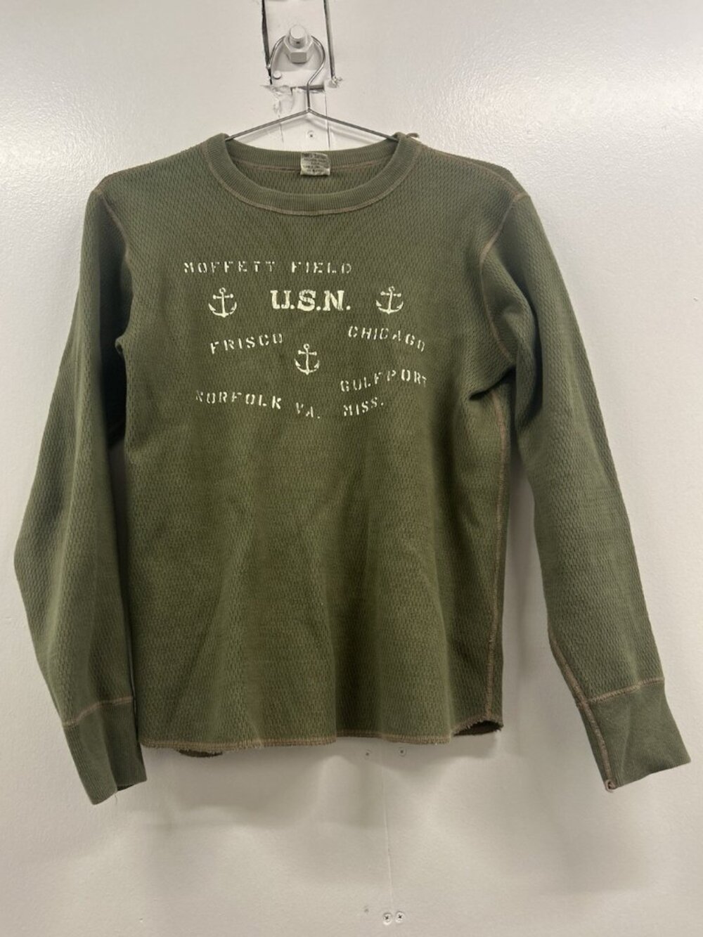 Buzz Rickson’s US Navy Thermal Shirt Longlseeve Khaki Green Men's Size Medium M